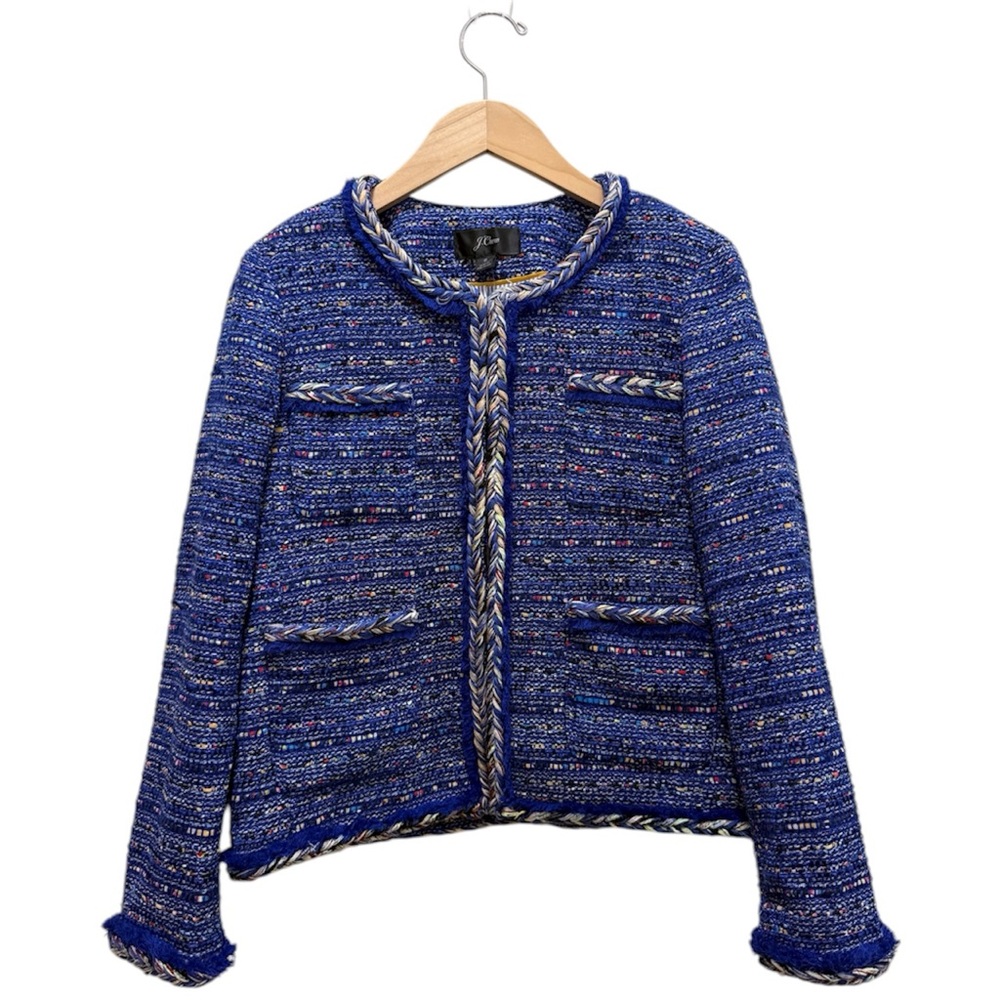 New J. Crew Blue Tweed Blazer